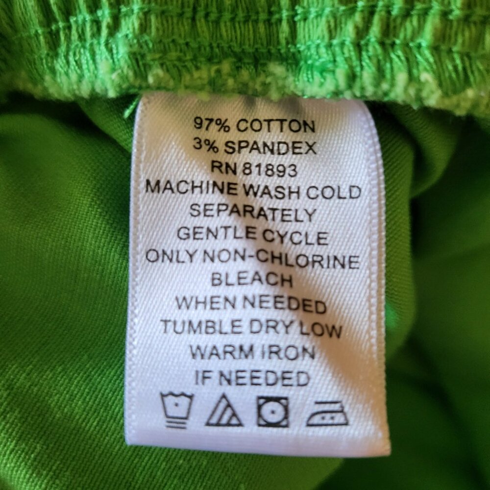 d&co Denim & Company Pull On Capris w/Lattice Cuff Size Large Green - Picture 8 of 8